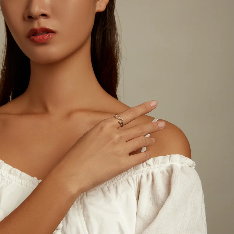 (Bild für) Offener Ring im kreativen Handschellen-Stil im Pandora-Stil - SCR791 - Ansicht 6