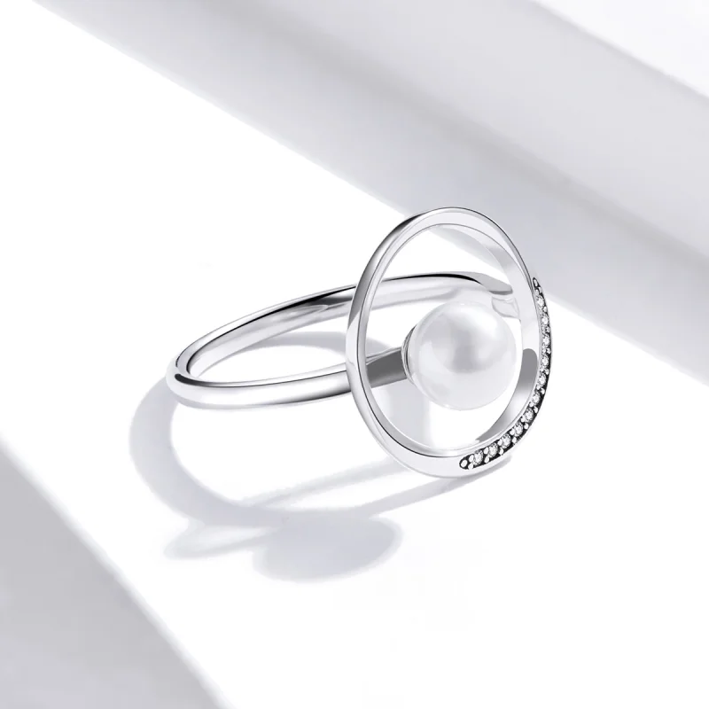 (Bild für) Offener Ring im Pandora-Stil aus Silber mit zarten Muschelperlen - SCR664 - Ansicht 4