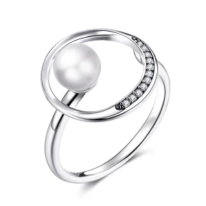 (Bild für) Offener Ring im Pandora-Stil aus Silber mit zarten Muschelperlen - SCR664