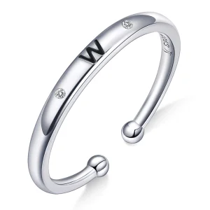 (Bild für) Offener Ring im Pandora-Stil mit Buchstabe W - SCR544-W