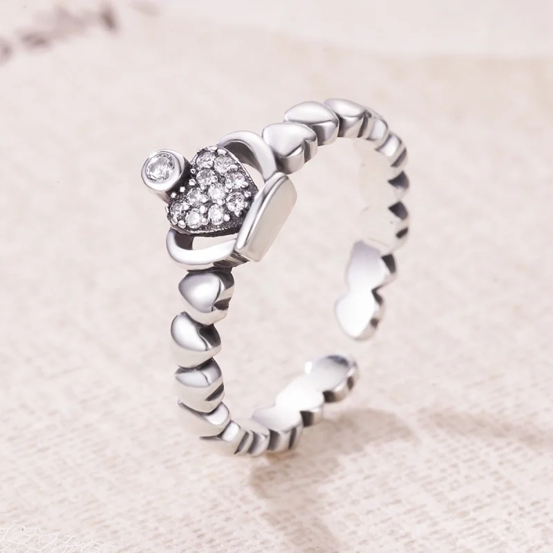(Bild für) Offener Ring im Pandora-Stil mit Königin-Lorbeerkranz - VSR142 - Ansicht 3