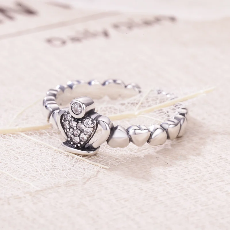 (Bild für) Offener Ring im Pandora-Stil mit Königin-Lorbeerkranz - VSR142 - Ansicht 4