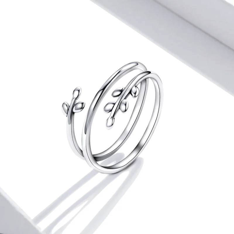 (Bild für) Offener Ring im Pandora-Stil mit Kreisen aus Blättern - SCR755 - Ansicht 2