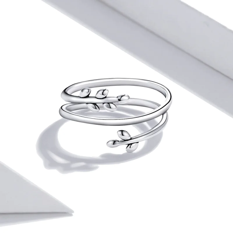 (Bild für) Offener Ring im Pandora-Stil mit Kreisen aus Blättern - SCR755 - Ansicht 3