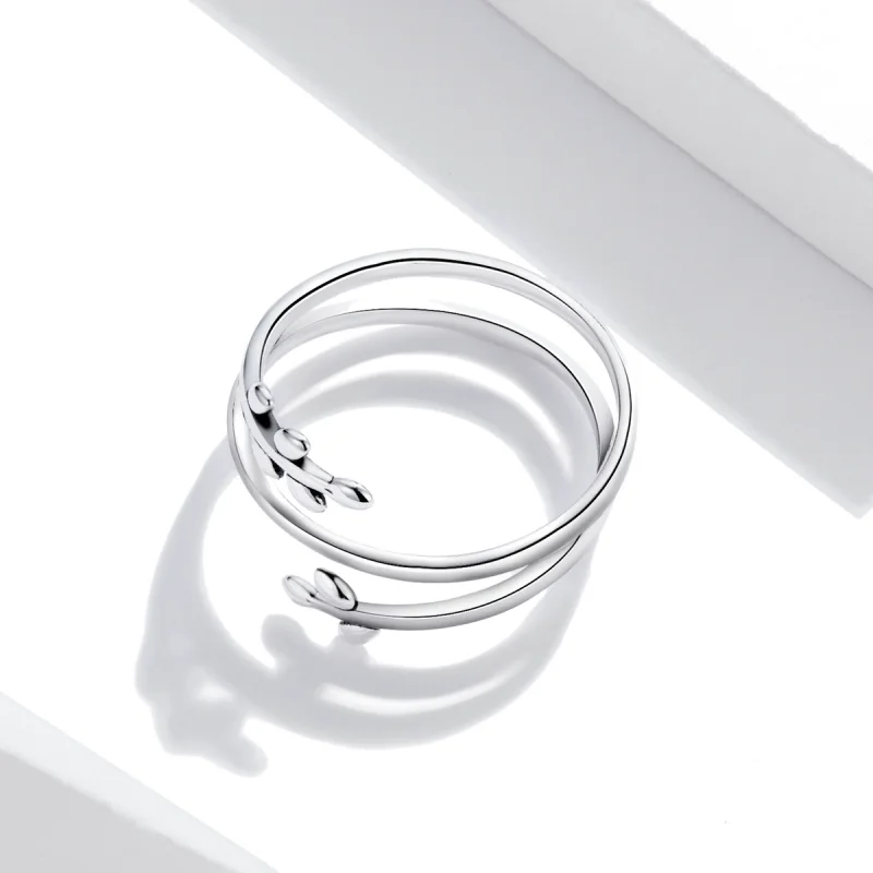 (Bild für) Offener Ring im Pandora-Stil mit Kreisen aus Blättern - SCR755 - Ansicht 4