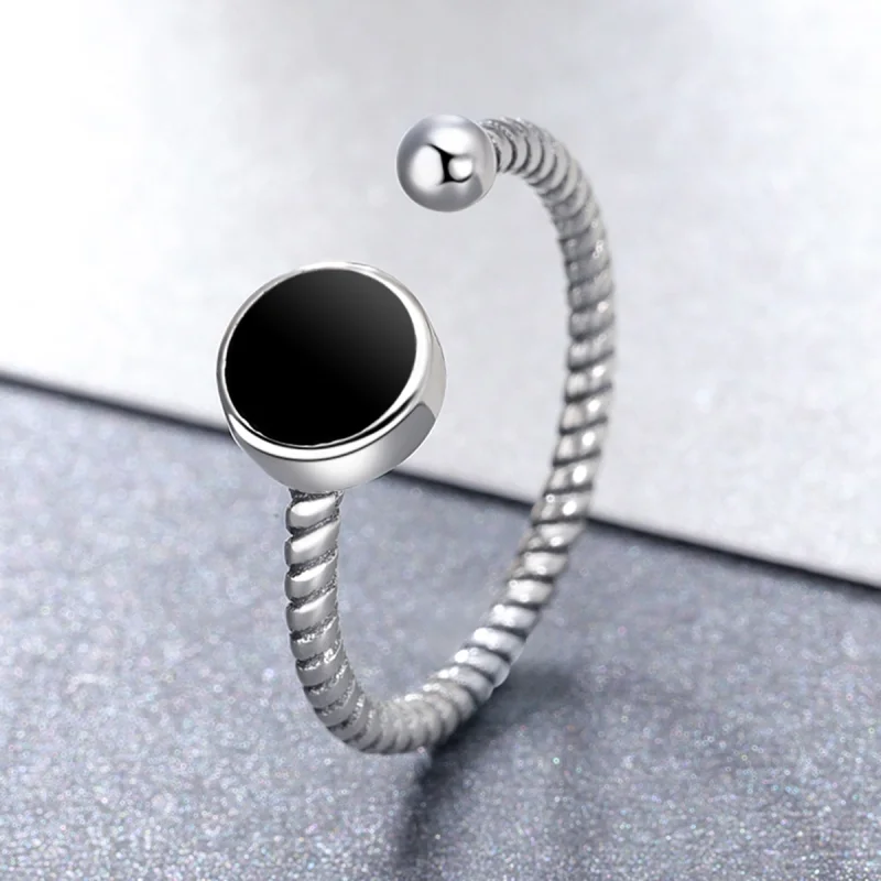 (Bild für) Offener Ring im Pandora-Stil mit moderner Geometrie - VSR157 - Ansicht 3