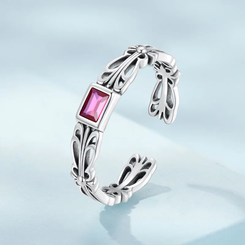 (Bild für) Offener Ring im Pandora-Stil mit Retro-Muster - SCR880 - Ansicht 2