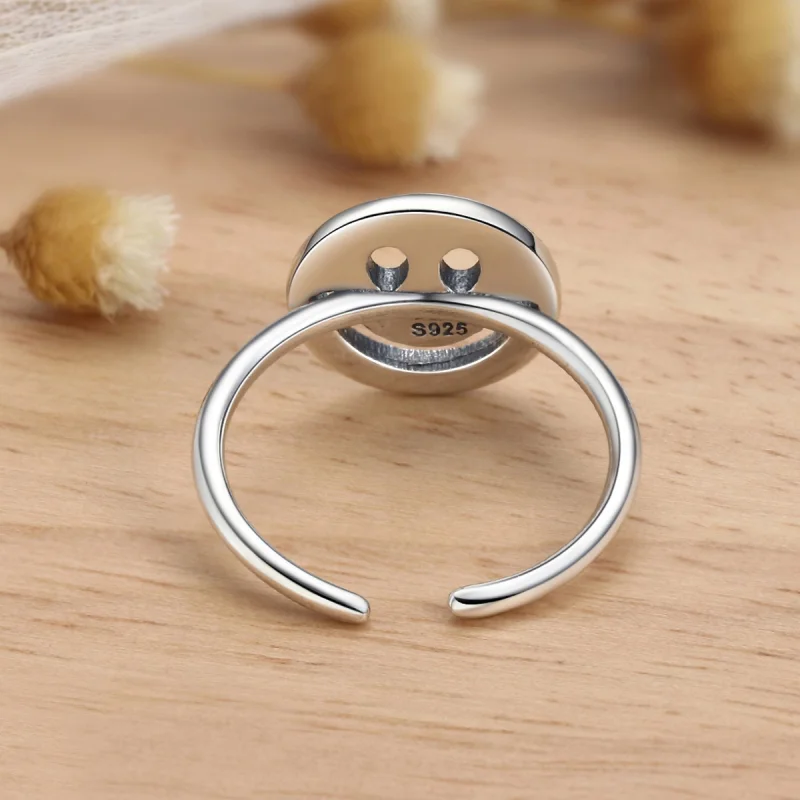 (Bild für) Offener Ring im Pandora-Stil mit süßem Smiley-Gesicht - VSR117 - Ansicht 4