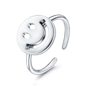 (Bild für) Offener Ring im Pandora-Stil mit süßem Smiley-Gesicht - VSR117