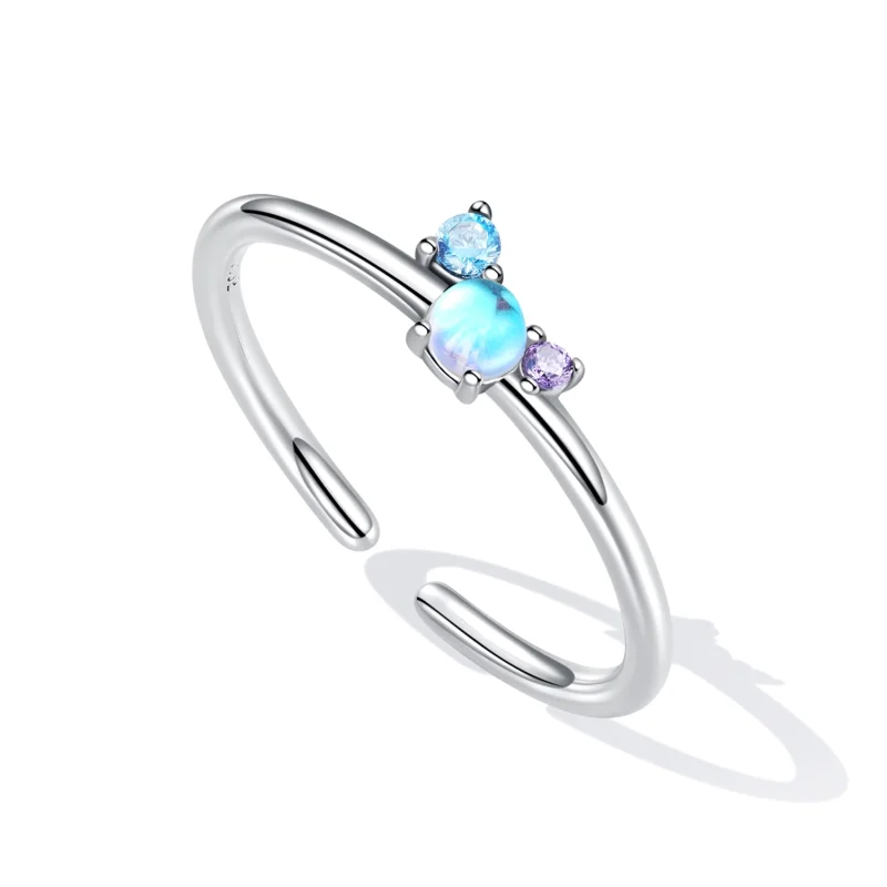 (Bild für) Offener Ring mit buntem Mondstein im Pandora-Stil - SCR824 - Ansicht 5