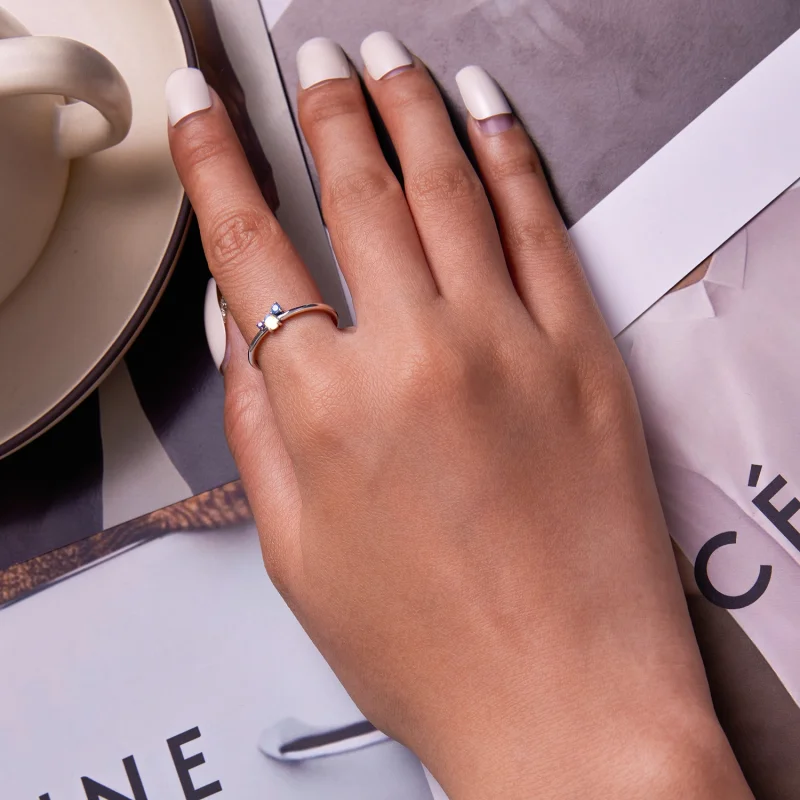 (Bild für) Offener Ring mit buntem Mondstein im Pandora-Stil - SCR824 - Ansicht 6