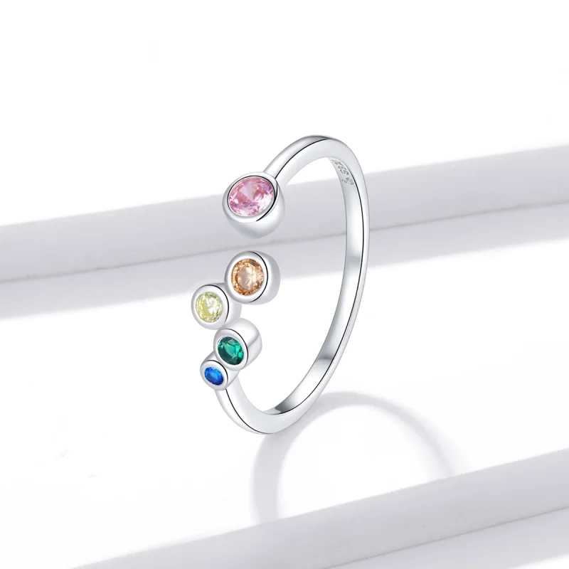 (Bild für) Offener Ring mit bunten Blasen im Pandora-Stil - BSR149 - Ansicht 2