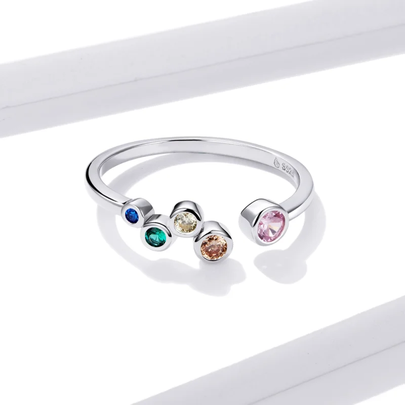 (Bild für) Offener Ring mit bunten Blasen im Pandora-Stil - BSR149 - Ansicht 3