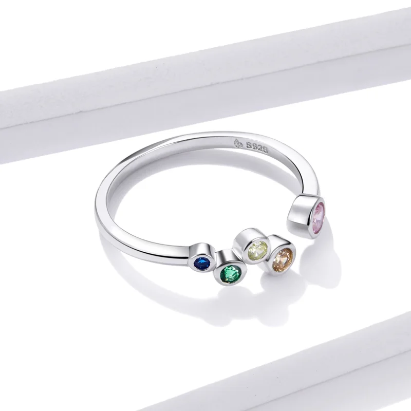 (Bild für) Offener Ring mit bunten Blasen im Pandora-Stil - BSR149 - Ansicht 4