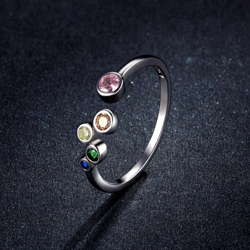 (Bild für) Offener Ring mit bunten Blasen im Pandora-Stil - BSR149 - Ansicht 5