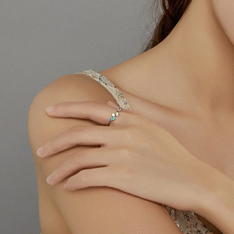 (Bild für) Offener Ring mit bunten Blasen im Pandora-Stil - BSR149 - Ansicht 7