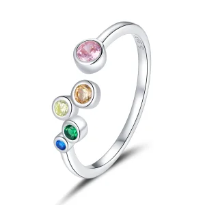 (Bild für) Offener Ring mit bunten Blasen im Pandora-Stil - BSR149