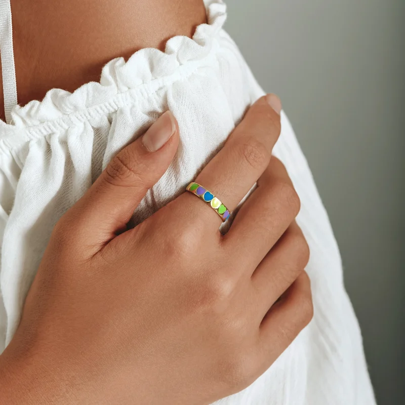 (Bild für) Offener Ring mit bunten Herzen im Pandora-Stil - BSR222 - Ansicht 6