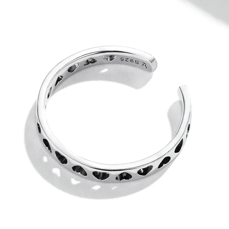 (Bild für) Offener Ring mit durchbrochenem Herz im Pandora-Stil - SCR765 - Ansicht 4
