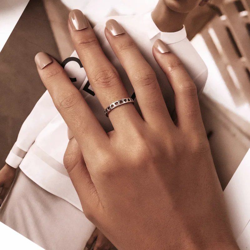 (Bild für) Offener Ring mit durchbrochenem Herz im Pandora-Stil - SCR765 - Ansicht 5