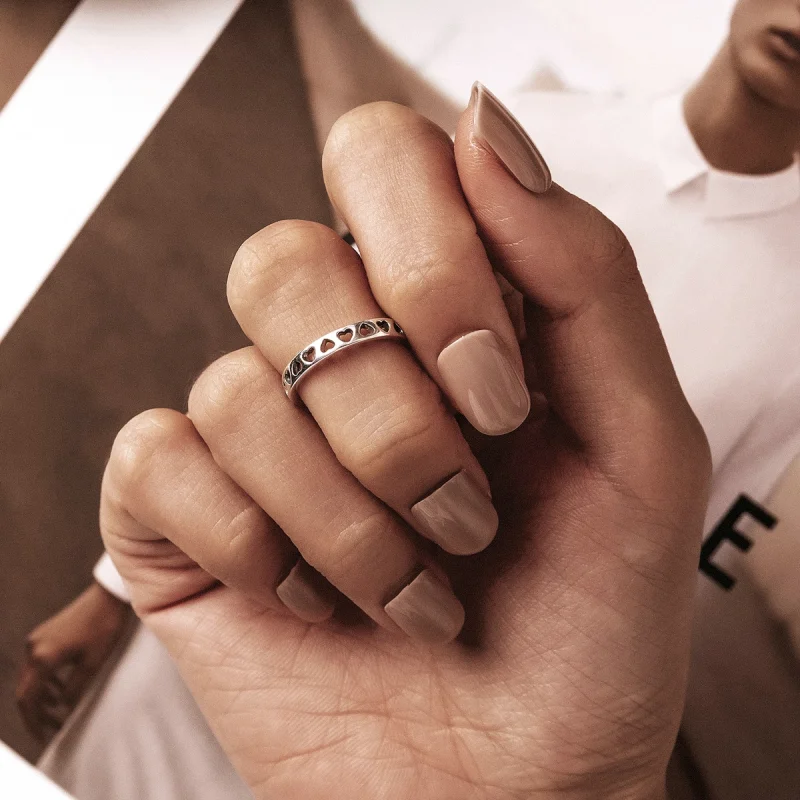 (Bild für) Offener Ring mit durchbrochenem Herz im Pandora-Stil - SCR765 - Ansicht 6