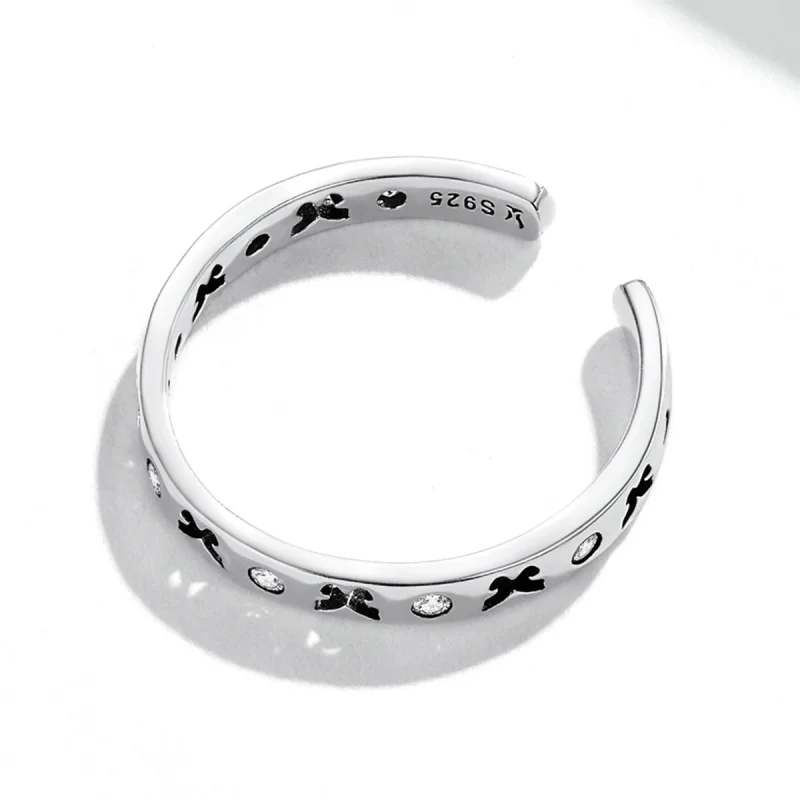 (Bild für) Offener Ring mit durchbrochenem Schmetterling im Pandora-Stil - SCR764 - Ansicht 4