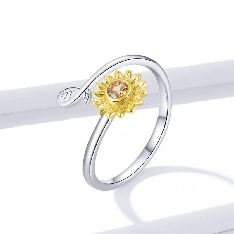 (Bild für) Offener Ring mit frischem Gänseblümchen im Pandora-Stil - BSR127 - Ansicht 2