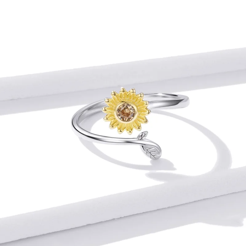 (Bild für) Offener Ring mit frischem Gänseblümchen im Pandora-Stil - BSR127 - Ansicht 3