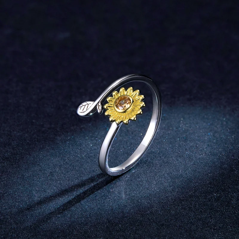(Bild für) Offener Ring mit frischem Gänseblümchen im Pandora-Stil - BSR127 - Ansicht 5