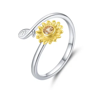 (Bild für) Offener Ring mit frischem Gänseblümchen im Pandora-Stil - BSR127