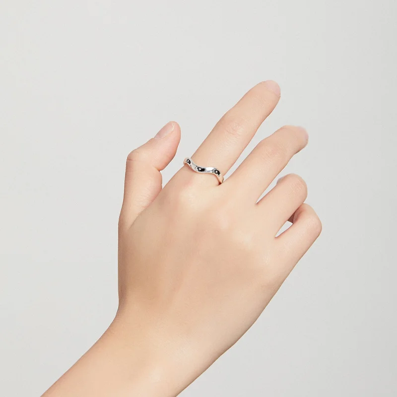 (Bild für) Offener Ring mit Fußabdruck im Pandora-Stil - SCR712 - Ansicht 8