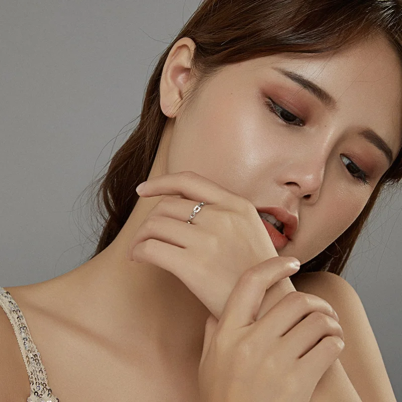 (Bild für) Offener Ring mit geometrischer Kette im Pandora-Stil - BSR145 - Ansicht 6