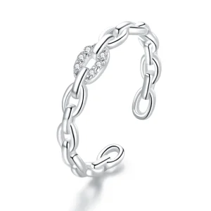 (Bild für) Offener Ring mit geometrischer Kette im Pandora-Stil - BSR145