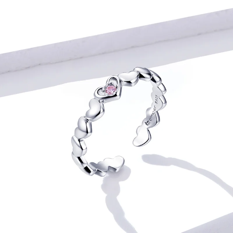 (Bild für) Offener Ring mit Herzspiegel im Pandora-Stil - BSR100 - Ansicht 2