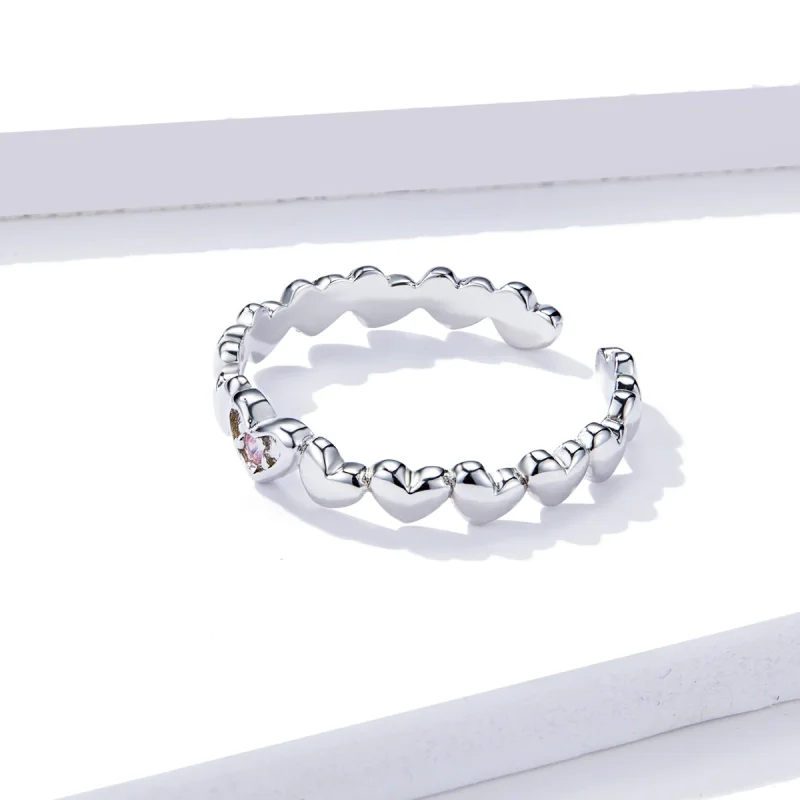 (Bild für) Offener Ring mit Herzspiegel im Pandora-Stil - BSR100 - Ansicht 4