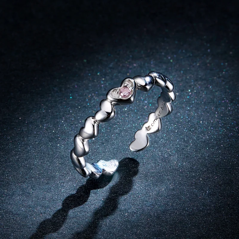 (Bild für) Offener Ring mit Herzspiegel im Pandora-Stil - BSR100 - Ansicht 5