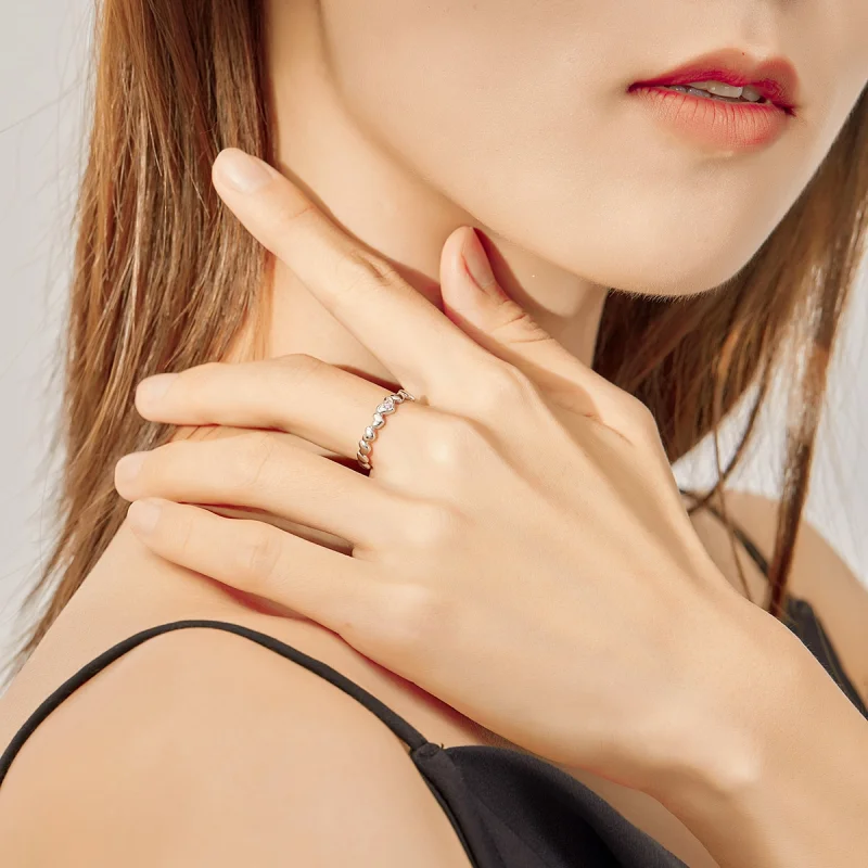 (Bild für) Offener Ring mit Herzspiegel im Pandora-Stil - BSR100 - Ansicht 8
