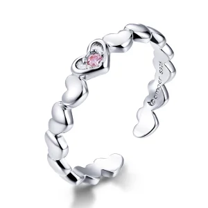 (Bild für) Offener Ring mit Herzspiegel im Pandora-Stil - BSR100