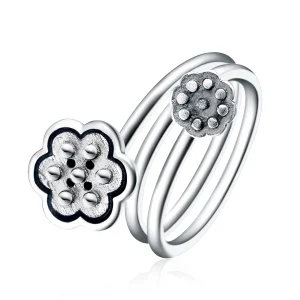 (Bild für) Offener Ring mit Lotus-Anhänger im Pandora-Stil - VSR054