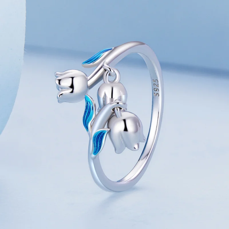 (Bild für) Offener Ring mit Orchidee im Pandora-Stil - BSR287 - Ansicht 2