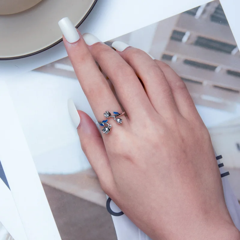 (Bild für) Offener Ring mit Orchidee im Pandora-Stil - BSR287 - Ansicht 6