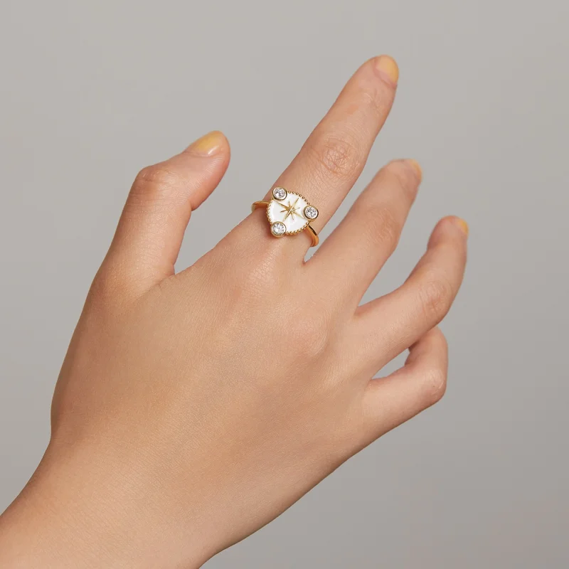 (Bild für) Offener Ring mit Persönlichkeitsstern im Pandora-Stil - SCR733 - Ansicht 5
