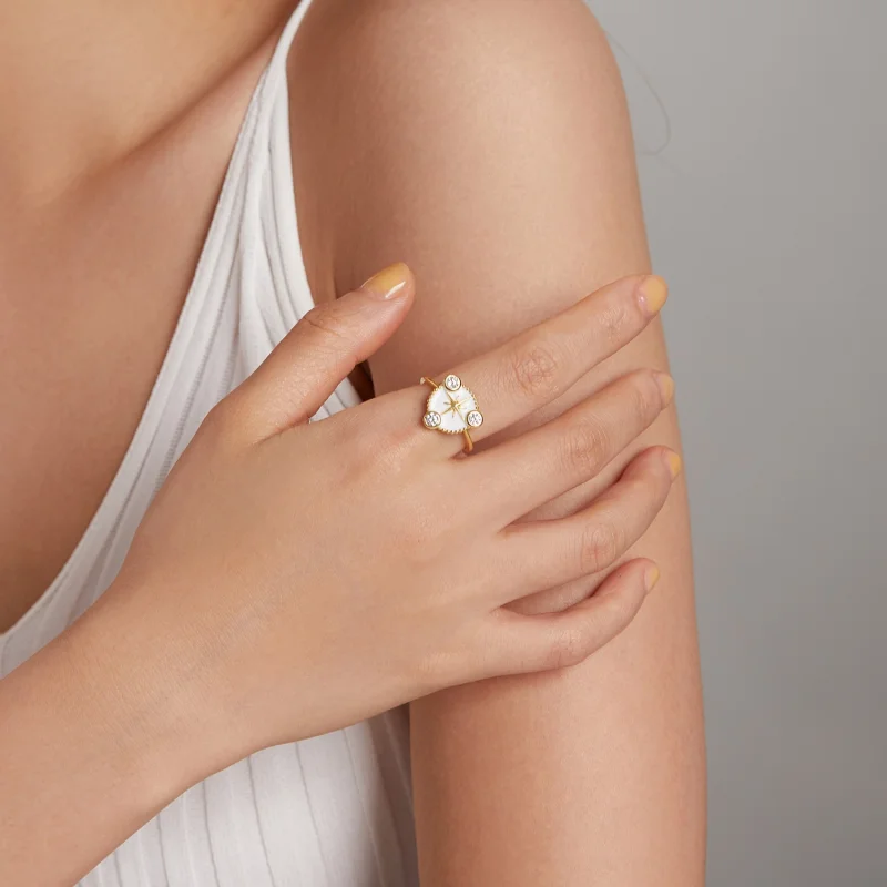 (Bild für) Offener Ring mit Persönlichkeitsstern im Pandora-Stil - SCR733 - Ansicht 7