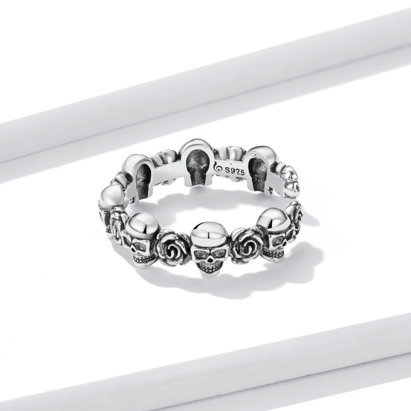 (Bild für) Offener Ring mit Rosenschädel im Pandora-Stil - BSR218 - Ansicht 3