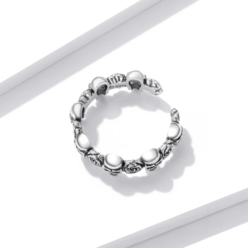 (Bild für) Offener Ring mit Rosenschädel im Pandora-Stil - BSR218 - Ansicht 4