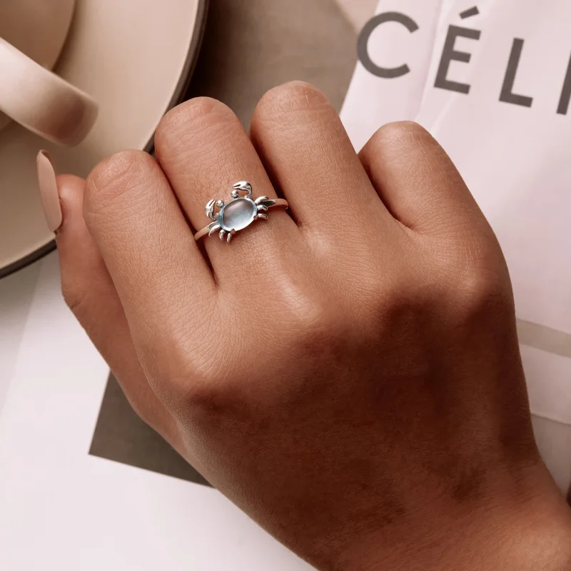 (Bild für) Offener Ring mit süßer Krabbe im Pandora-Stil - SCR814 - Ansicht 6