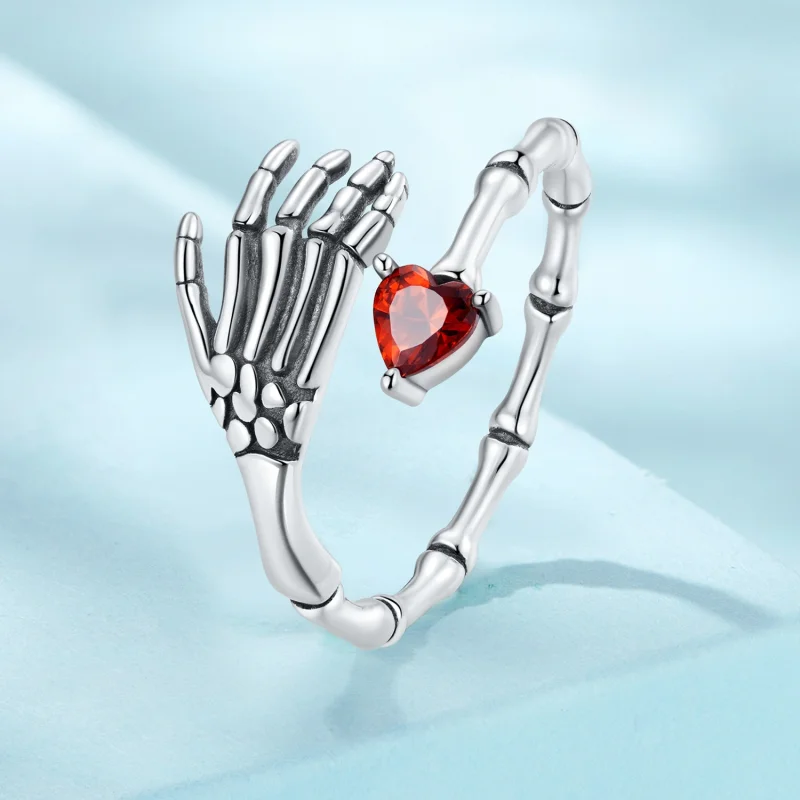(Bild für) Offener Ring mit Totenkopf-Hand im Pandora-Stil - SCR876 - Ansicht 2