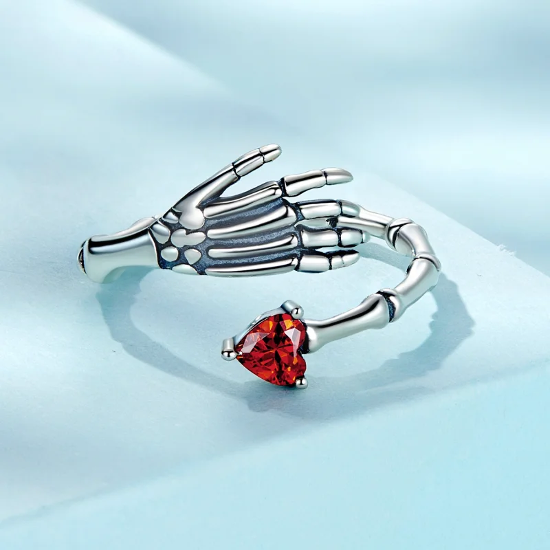 (Bild für) Offener Ring mit Totenkopf-Hand im Pandora-Stil - SCR876 - Ansicht 3