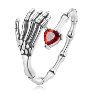 (Bild für) Offener Ring mit Totenkopf-Hand im Pandora-Stil - SCR876