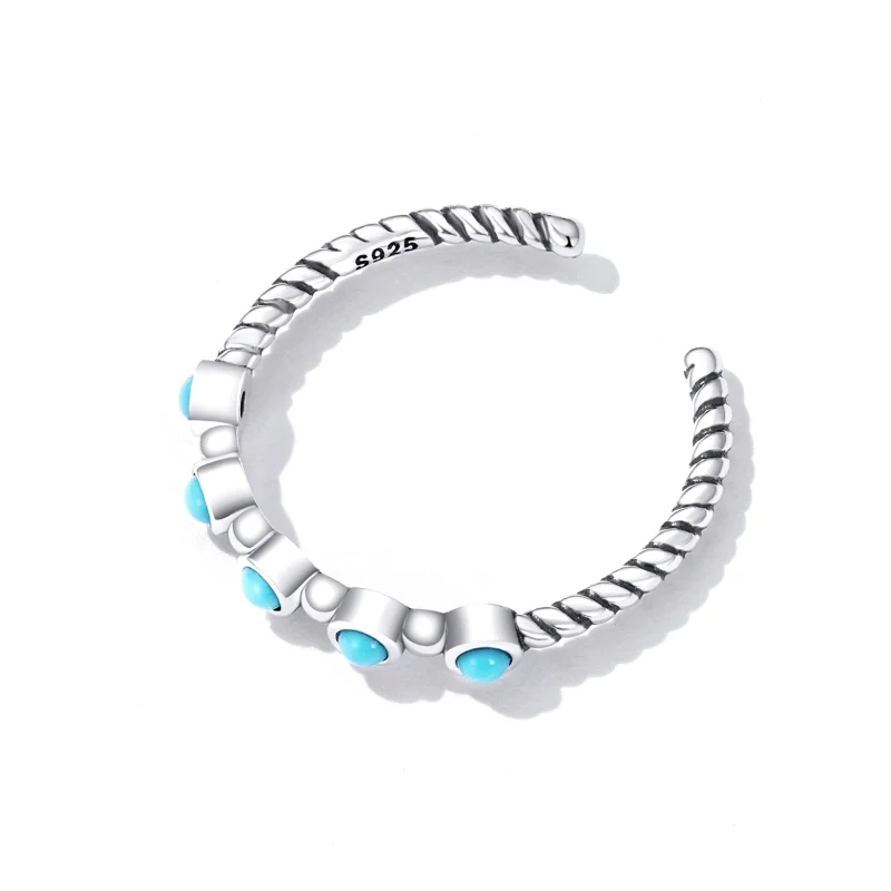 (Bild für) Offener Ring mit türkisfarbenem Twist im Pandora-Stil - SCR823 - Ansicht 4